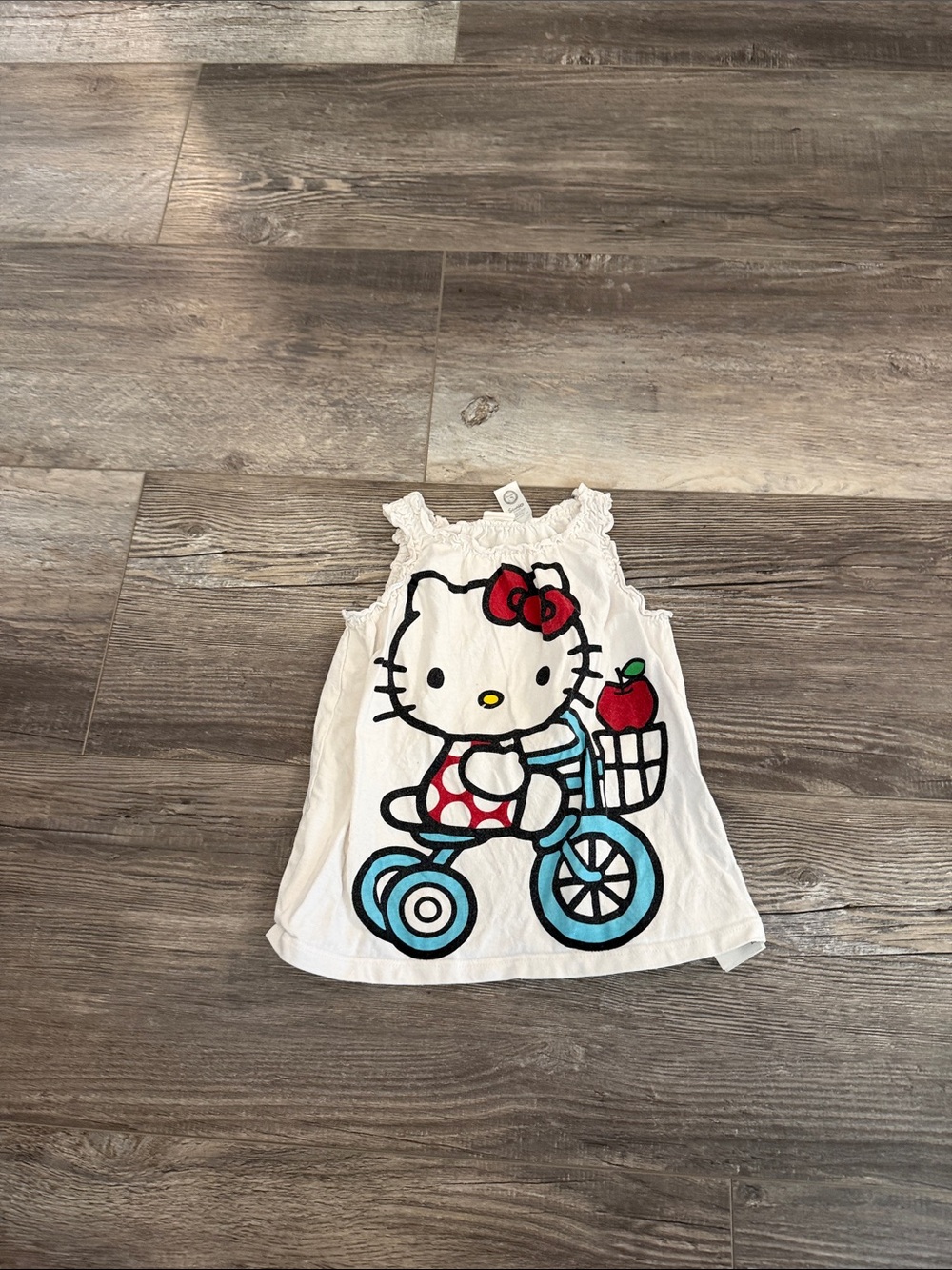H&M Hello Kitty White Sleeveless Dress with Red & Blue Graphic